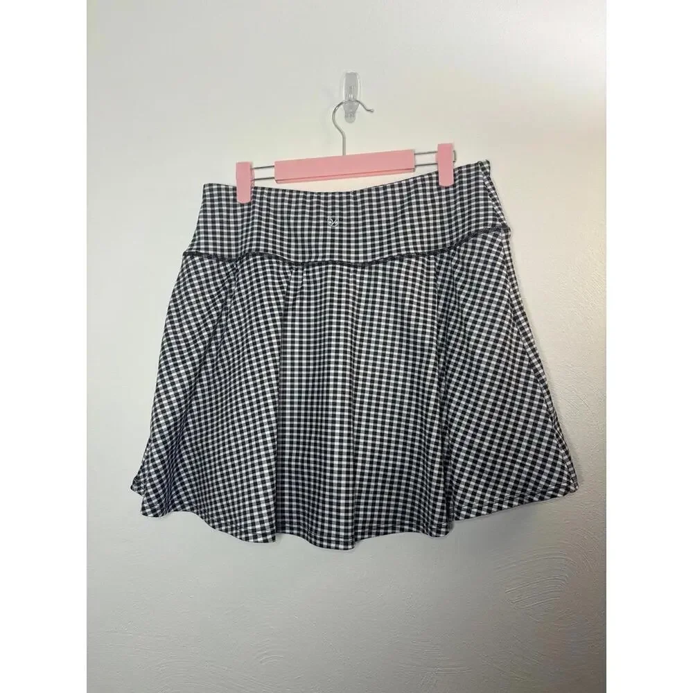 Vogo Athletica Black & White Plaid Skort Size Small XL